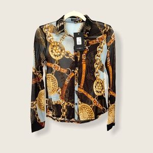 Fashion Nova Mesh Button Up